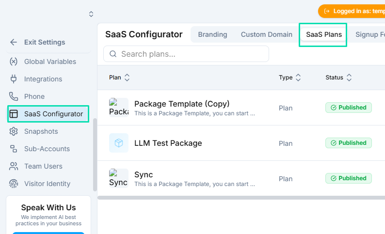 SaaS Plans and Pricing